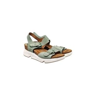 Sofft Castello Green Wedge Strappy Buckle Sandals Womens 10 M SF0081606
